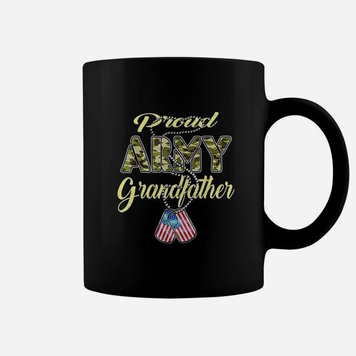 Proud Army Grandfather Us Flag Dog Coffee Mug