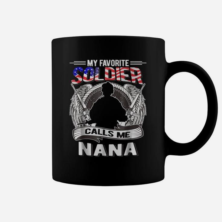 Proud Army Grandma Shirt My Favorite Soldier Calls Me Nana Coffee Mug
