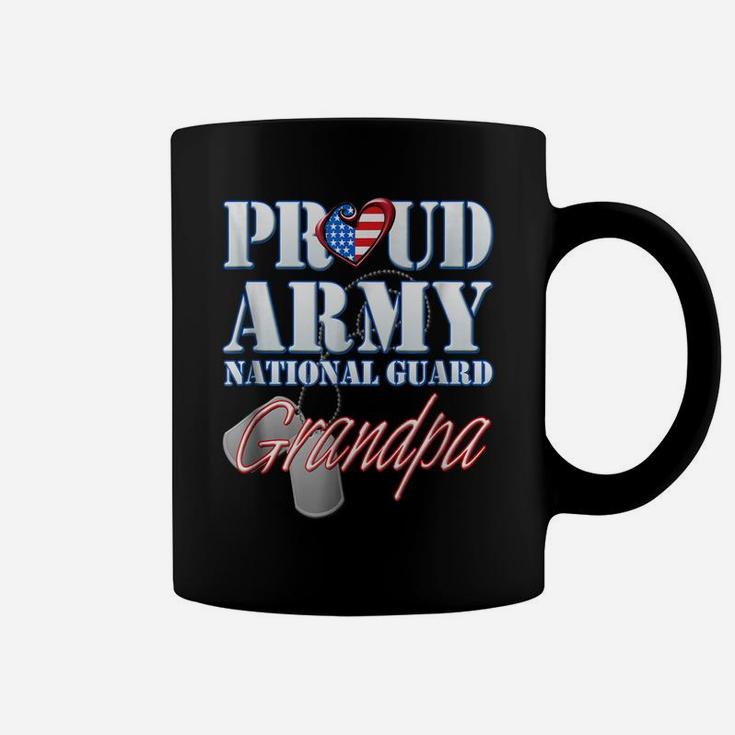 Proud Army National Guard Grandpa Usa Heart Flag Shirt Coffee Mug