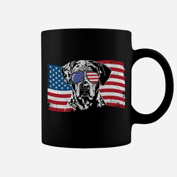 Proud Catahoula Leopard Dog Dad American Flag Patriotic Dog Coffee Mug