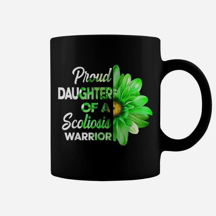 Proud Daughter Of A Scoliosis Warrior Green Ribbon Awareness Coffee Mug