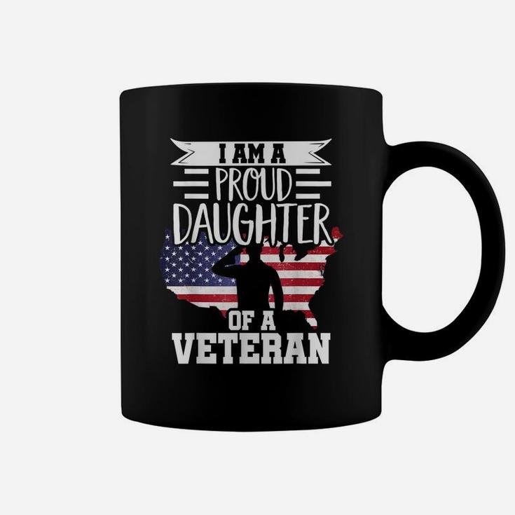 Proud Daughter Veteran Nothing Scares Patriotic Veterans Day Coffee Mug