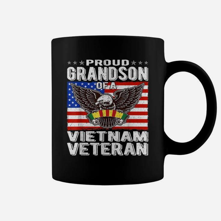 Proud Grandson Of Vietnam Veteran Patriotic Military Family Coffee Mug
