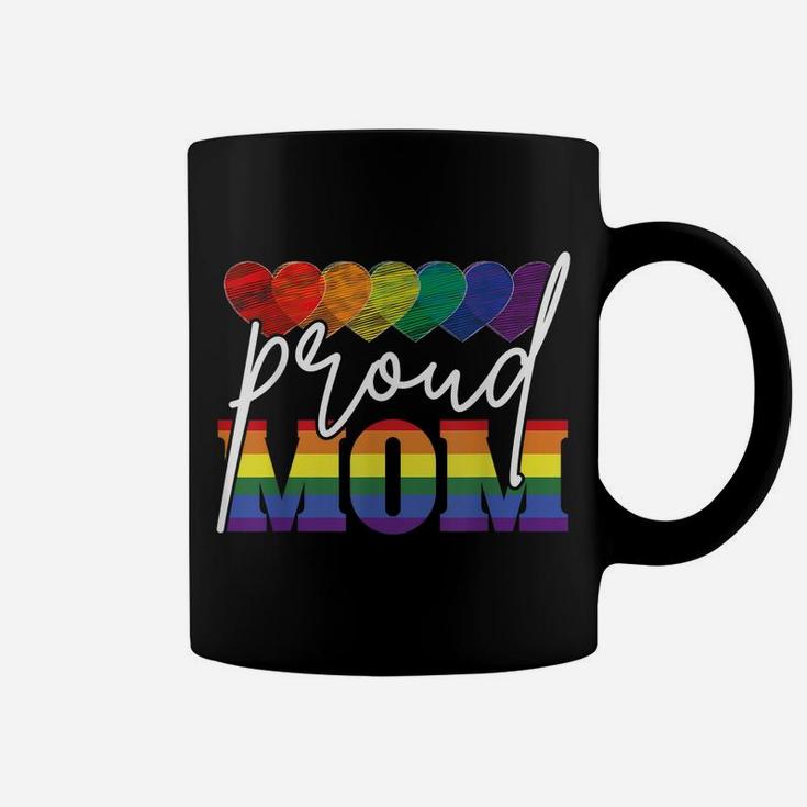 Proud Mom Mothers Day Gift Lgbtq Rainbow Flag Gay Pride Lgbt Coffee Mug
