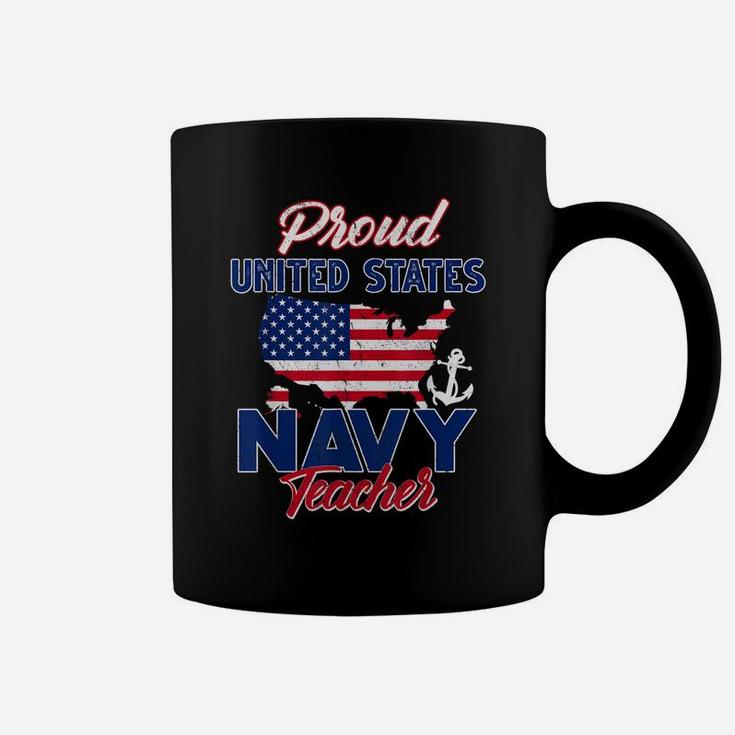 Proud Navy Teacher Us Flag Family S Army Military Coffee Mug