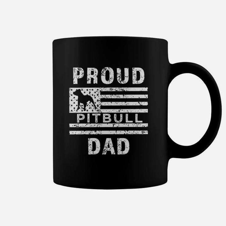 Proud Pitbull Dad Us Flag Coffee Mug