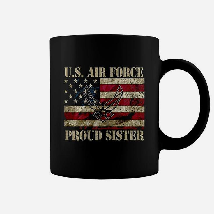 Proud Sister Us Air Force Vintage Usa Flag Retro Girls Coffee Mug