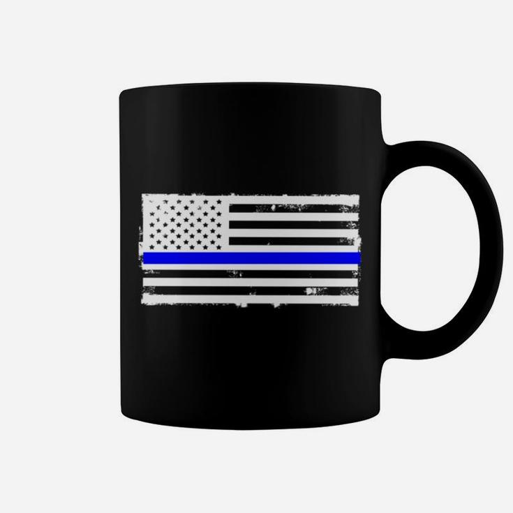 Proud State Trooper Mom Mother Thin Blue Line American Flag Coffee Mug