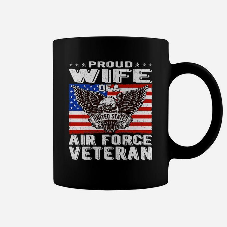 Proud Wife Of Us Air Force Veteran Patriotic Military Spouse Coffee Mug