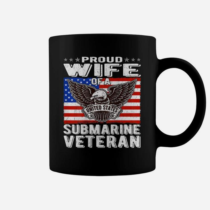 Proud Wife Of Us Submarine Veteran Patriotic Military Spouse Coffee Mug