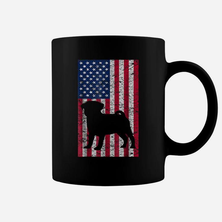 Pug Dog Puppy T-Shirt Veteran Gift Usa Flag Patriot Pugs Coffee Mug