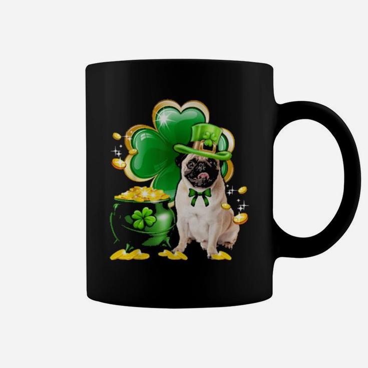 Pug Dog Shamrock St Patricks Day Dog Irish Coffee Mug