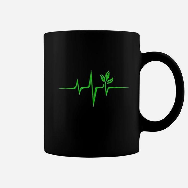 Pulse Green Heartbeat Vegan Plant Tree Environment Coffee Mug