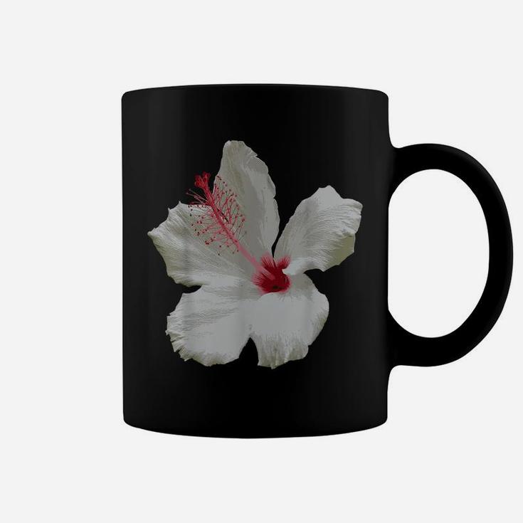 Pure White Hibiscus Tropical Flower Vector Coffee Mug
