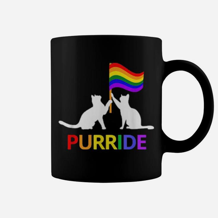 Purride Cute Vintage Lgbt Gay Lesbian Pride Cat Coffee Mug