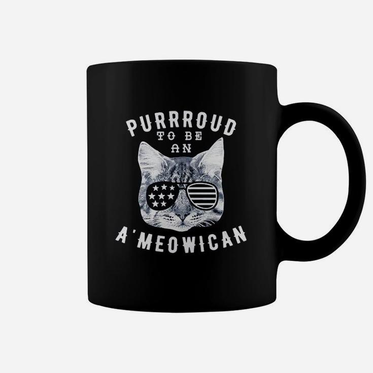 Purroud To Be An Ameowican Funny 4Th Of July Cat Coffee Mug