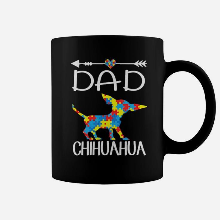 Puzzle Heart Dad Chihuahua Autism Awareness Gift Coffee Mug