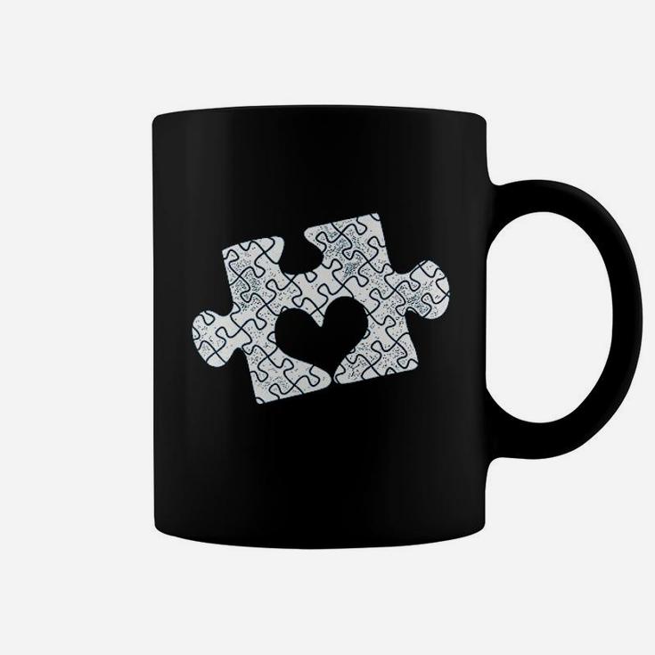 Puzzle Piece Heart Awareness Coffee Mug