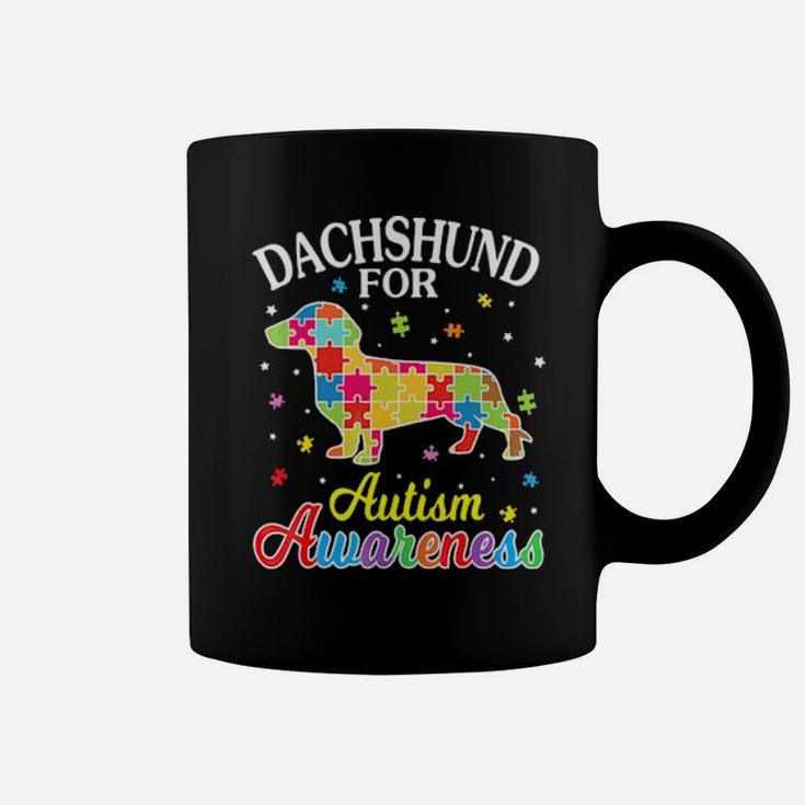 Puzzles Game Body Dog Dachshund For Autism Awareness Coffee Mug