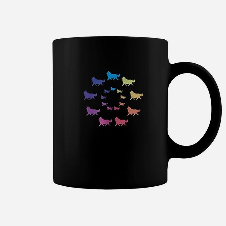 Rainbow Circle Of Shetland Sheepdogs Coffee Mug