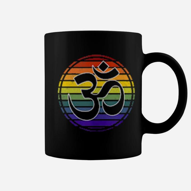 Rainbow Gay Pride Yoga Om Symbol Aum Meditation Namaste Love Coffee Mug