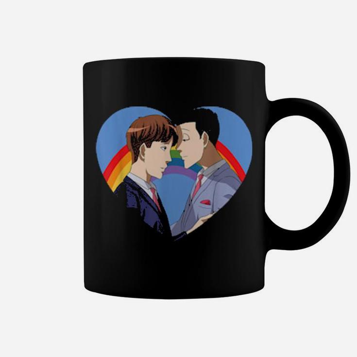 Rainbow Heart Lgbt Valentine's Day Matching Gay Couple Coffee Mug