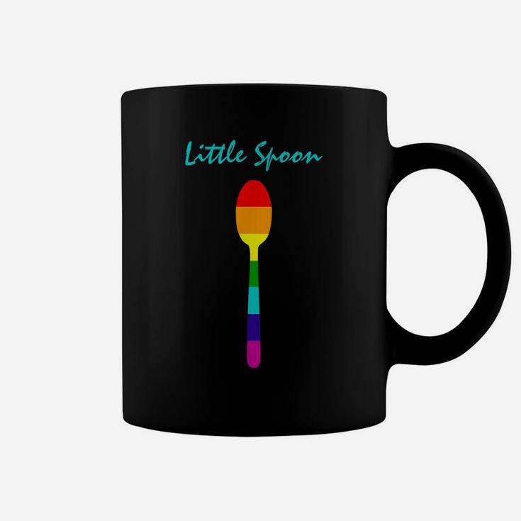 Rainbow Little Spoon Big Spoon Matching Gay Couple Shirts Coffee Mug