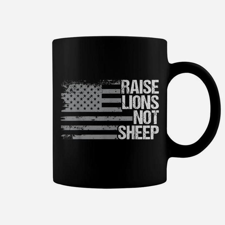 Raise Lions Not Sheep - American Patriot - Patriotic Lion Coffee Mug