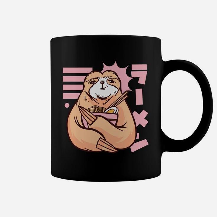Ramen Noodles Sloth 90S Kawaii Anime Girl Japanese Aesthetic Coffee Mug