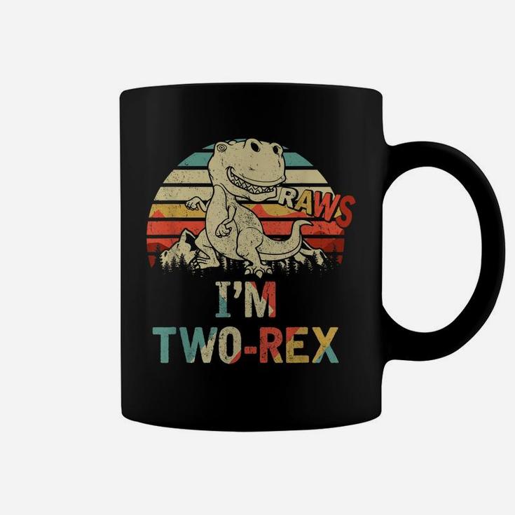 Raws I'm Two-Rex 2Nd Birthday Boy Kid Dinosaur Coffee Mug