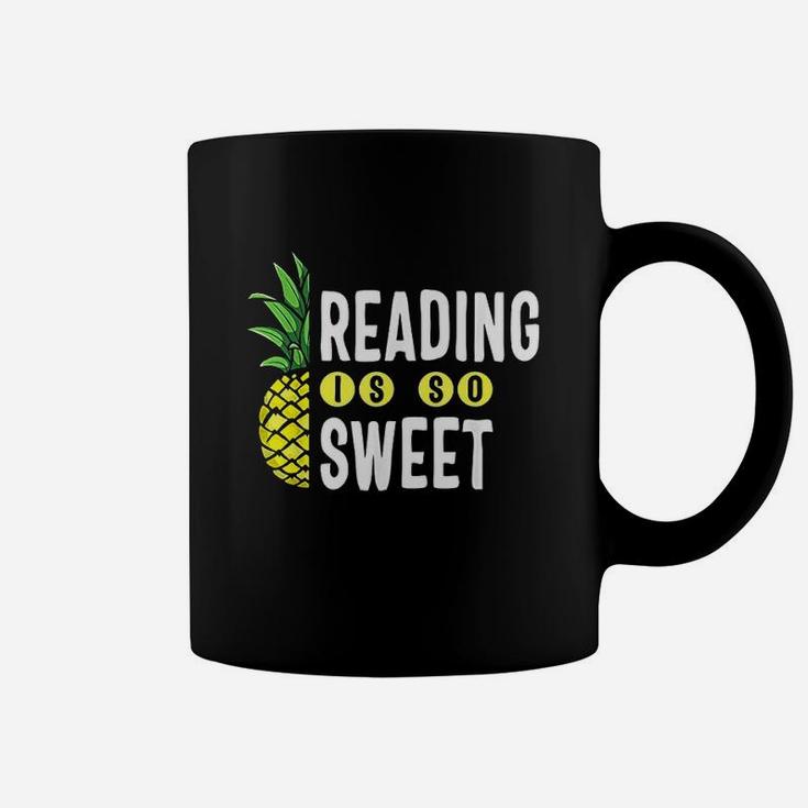 Reading Is Sweet Book Lover Pineapple Coffee Mug