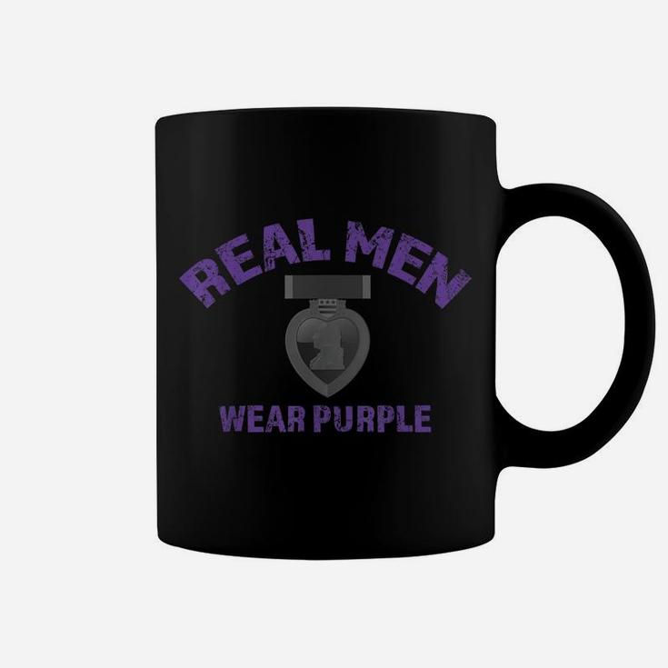 Real Men Wear Purple Shirt Wounded Veteran Purple Heart Tee Coffee Mug