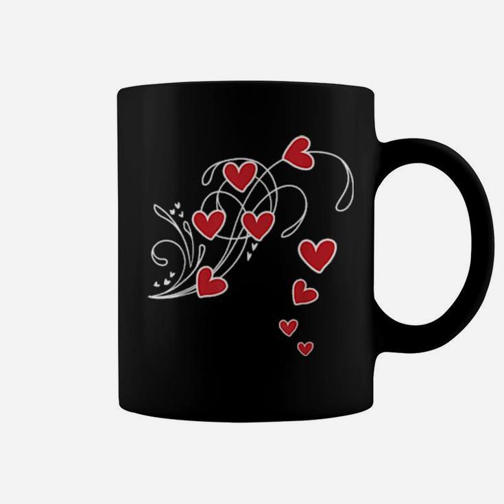 Red Hearts In Flower Shape For Romantics Coffee Mug