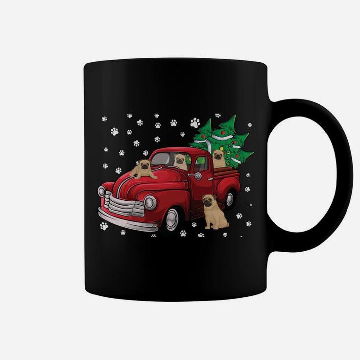 Red Truck Merry Christmas Tree Pug Dog Christmas Coffee Mug