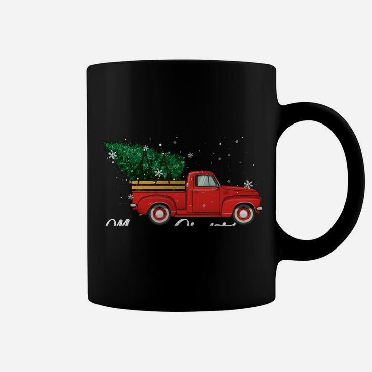 Red Truck Pick Up Christmas Tree Vintage Retro Hoodies Coffee Mug