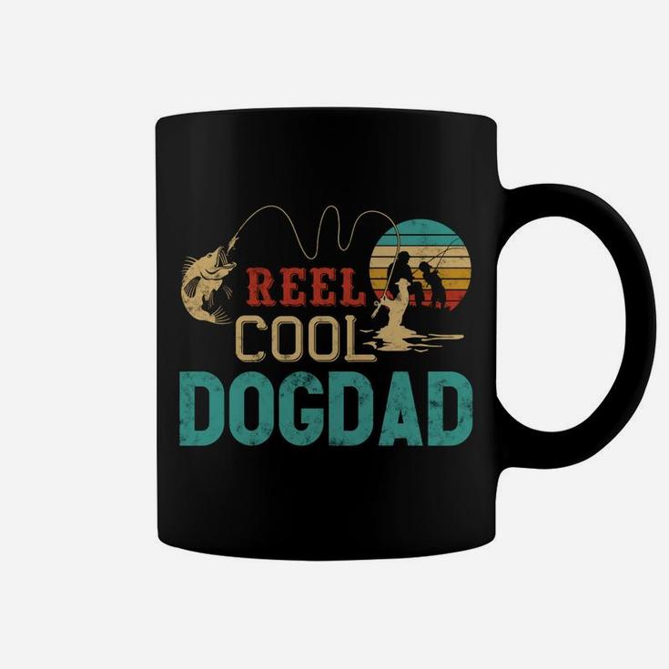 Reel Cool Dog Dad Vintage Funny Fishing Rod Gifts For Dogdad Coffee Mug