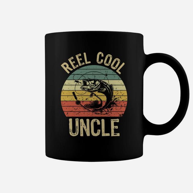 Reel Cool Uncle Fishing Gifts Men Fishing Lovers Retro Sweatshirt Coffee Mug