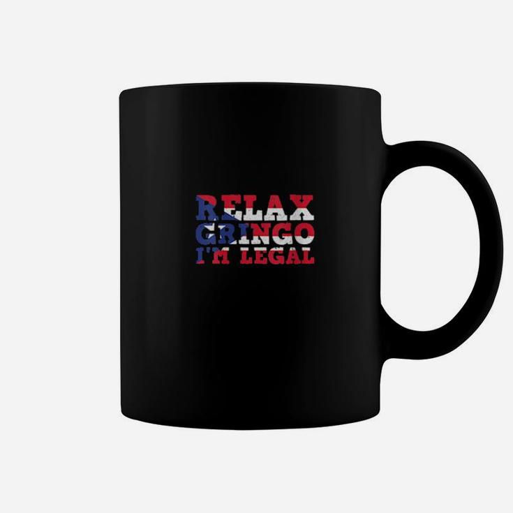 Relax Gringo I'm Legal Distressed Proud Puerto Rican Coffee Mug