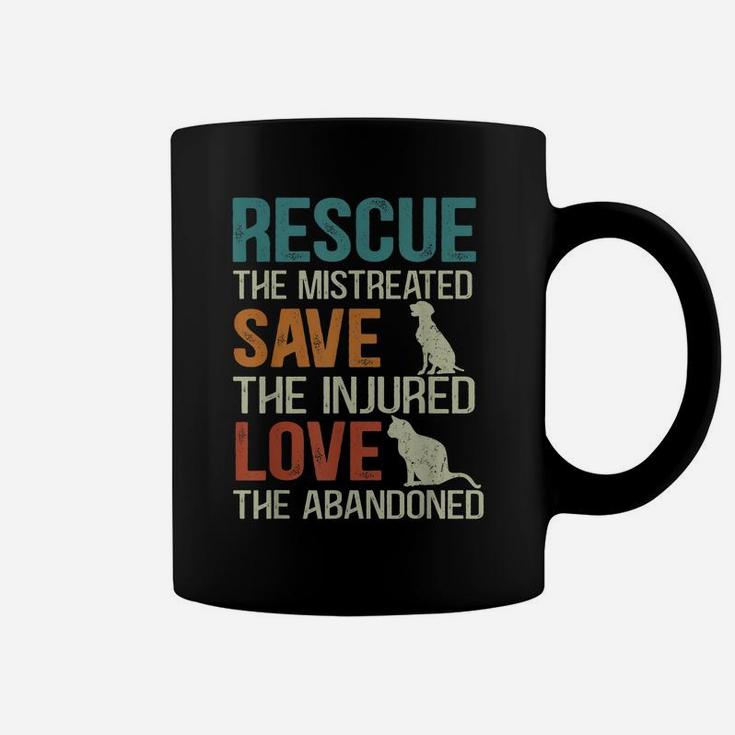 Rescue Save Love Cute Animal Rescue Dog Cat Lovers Tees Coffee Mug