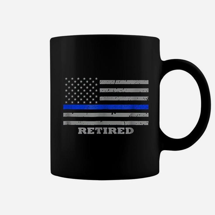 Retired Police Officer American Flag Coffee Mug