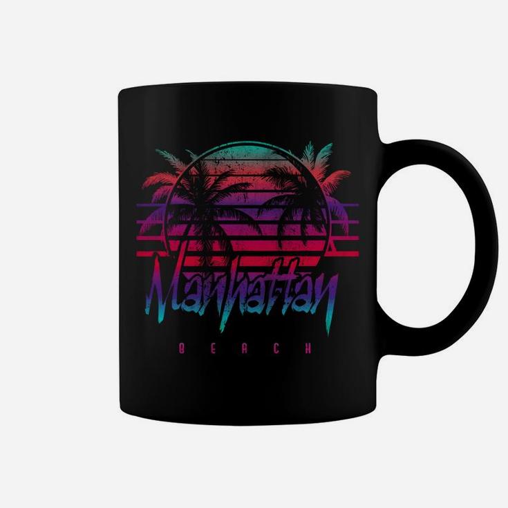 Retro 80'S Manhattan Beach Palm Trees Coffee Mug