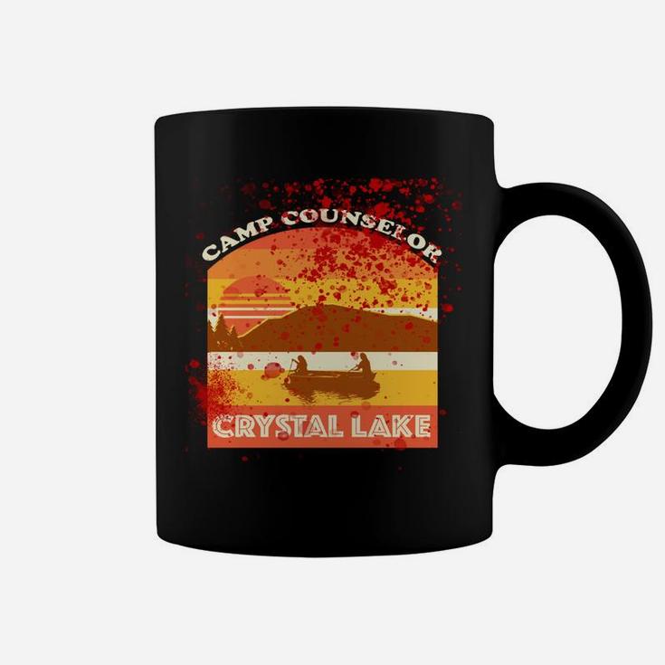 Retro Camp Counselor Crystal Lake With Blood Stains Coffee Mug