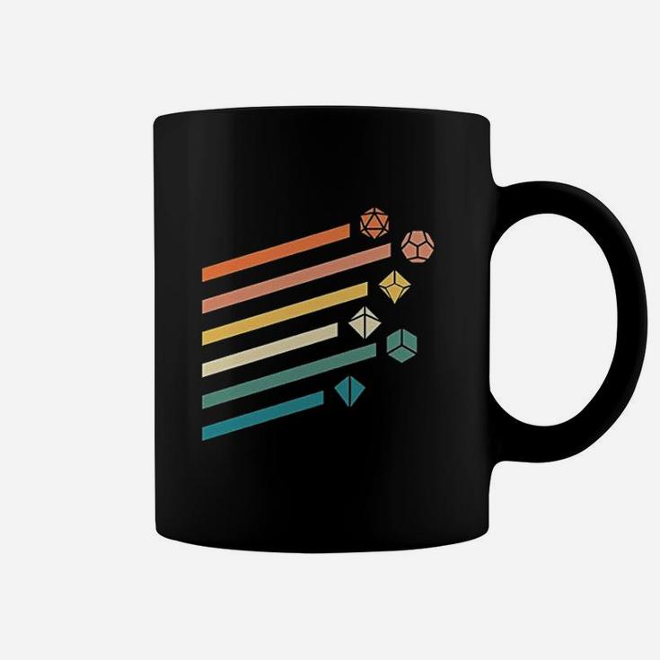 Retro Colors Minimalist Polyhedral Dice Set Nerdy Coffee Mug