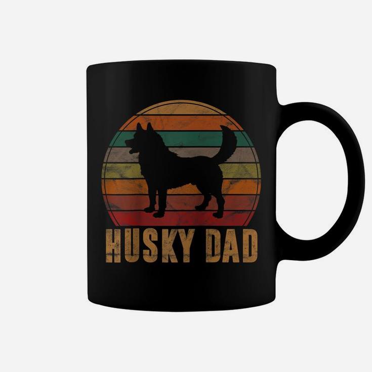 Retro Husky Dad Gift Dog Owner Pet Siberian Huskies Father Raglan Baseball Tee Coffee Mug
