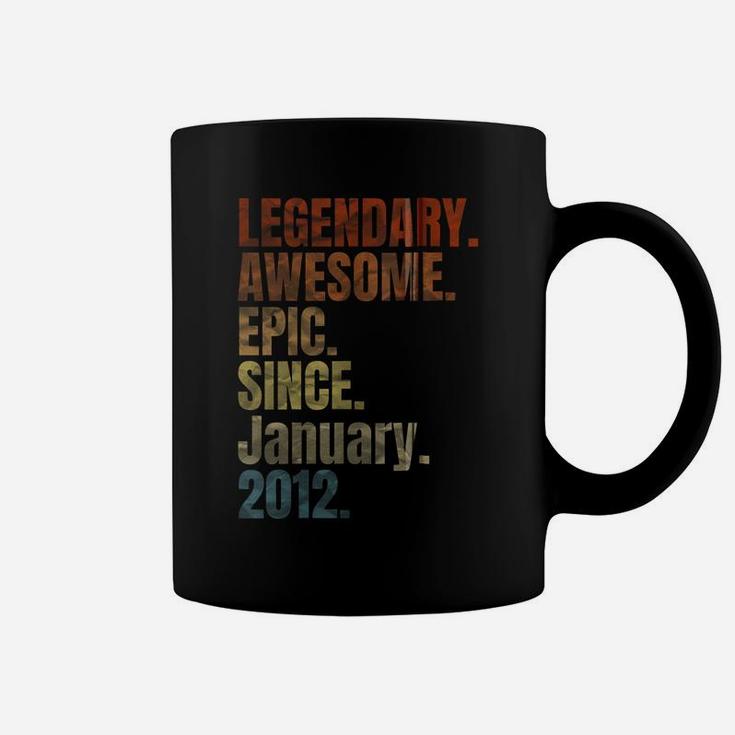 Retro Legendary Since January 2012 T Shirt 8 Years Old Zip Hoodie Coffee Mug