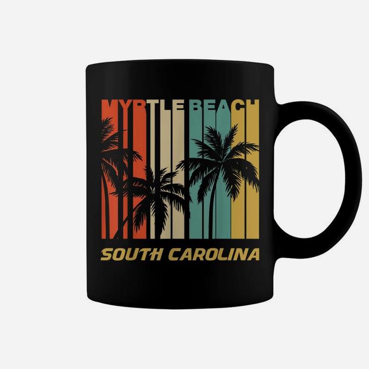 Retro Myrtle Beach South Carolina Palm Trees Vacation Coffee Mug