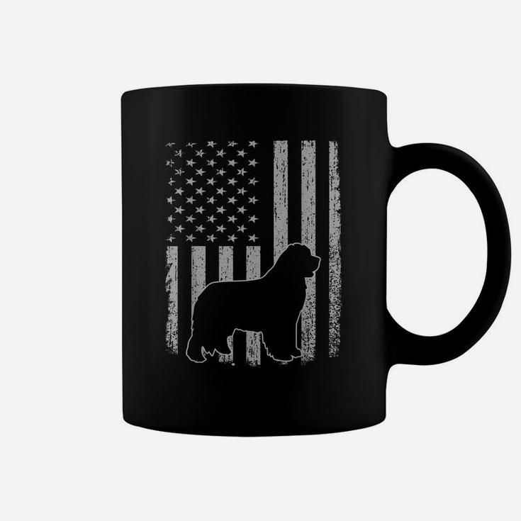 Retro Newfoundland American Flag Dog Dad Dog Mom Coffee Mug