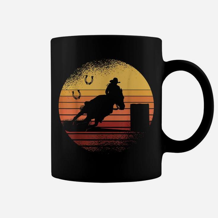 Retro Sunset Horse Barrel Racing Rodeo Coffee Mug