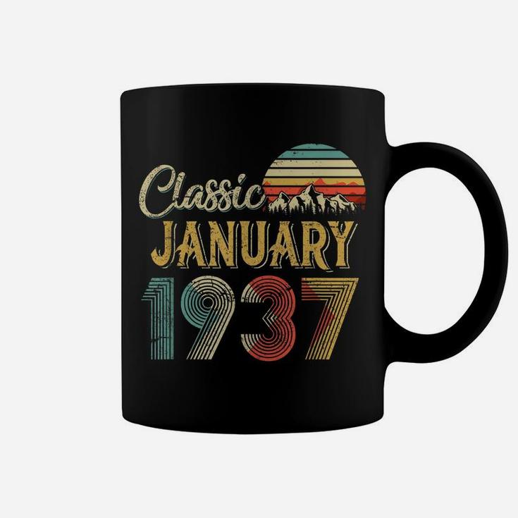 Retro Vintage January 1937 83Rd Birthday Gift For Men Women Coffee Mug
