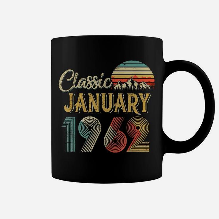 Retro Vintage January 1962 58Th Birthday Gift For Men Women Coffee Mug